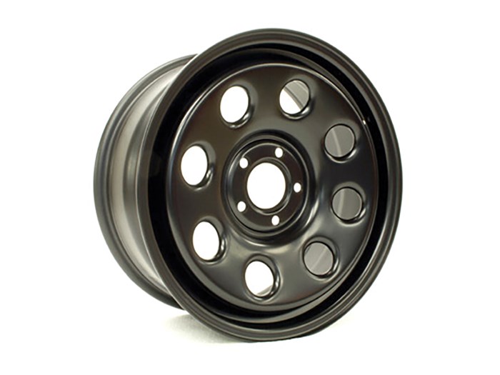 TERRAFIRMA 18X8 ET45 STEEL WHEEL D3/D4/RRS SATIN BLACK WITH NUTS
